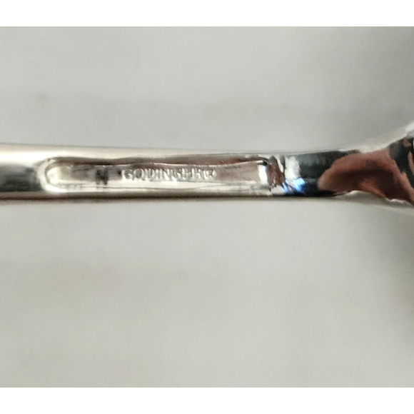 Godinger Silverplate Over Cup Tea Strainer Olde Bouquet Floral Pattern Vintage - Picture 11 of 15